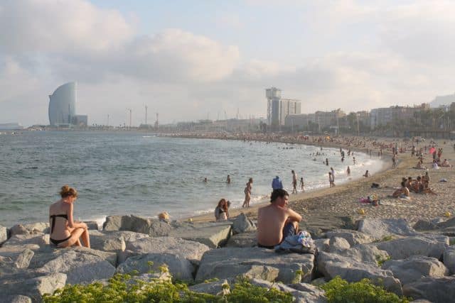 Barcelona beach sea