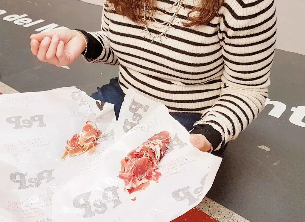 Comparing different types of jamón. Join Food Tours Barcelona for an upscale food tour.