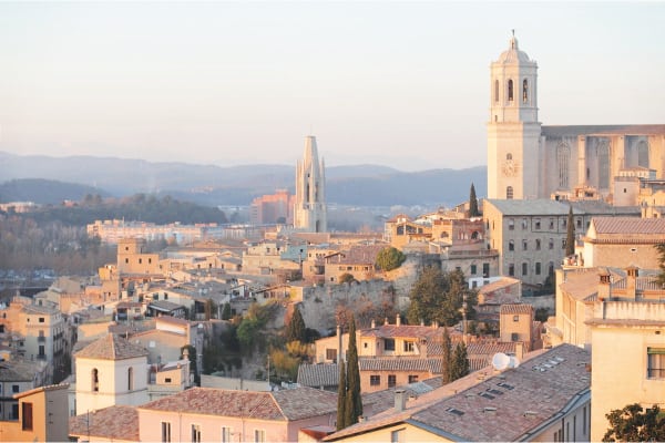 Girona, one of the easy train trips from Barcelona.