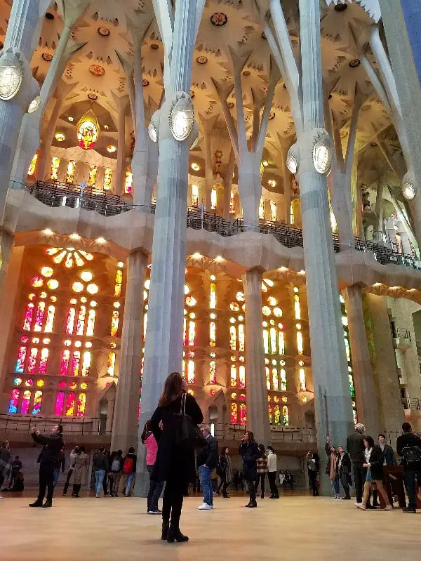 Interior of Sagrada Familia church in Spain. It's expected to be completed in 2026.