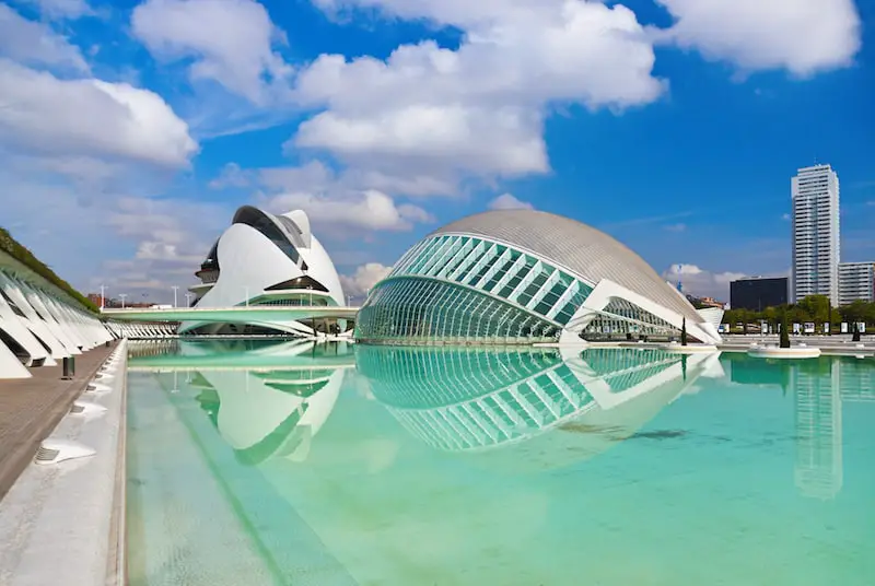 One of the famous buildings in Spain, the city of Arts and Sciences, Valencia