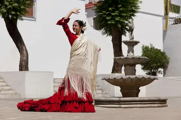 Flamenco dancer with a shawl