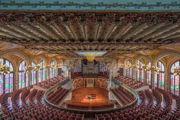 Romantic Barcelona idea: concert at Palau de La Musica