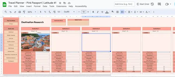 road trip planner template google sheets